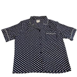 Haberdashery by Leslie Fay pajama Top, Navy/White, size 14